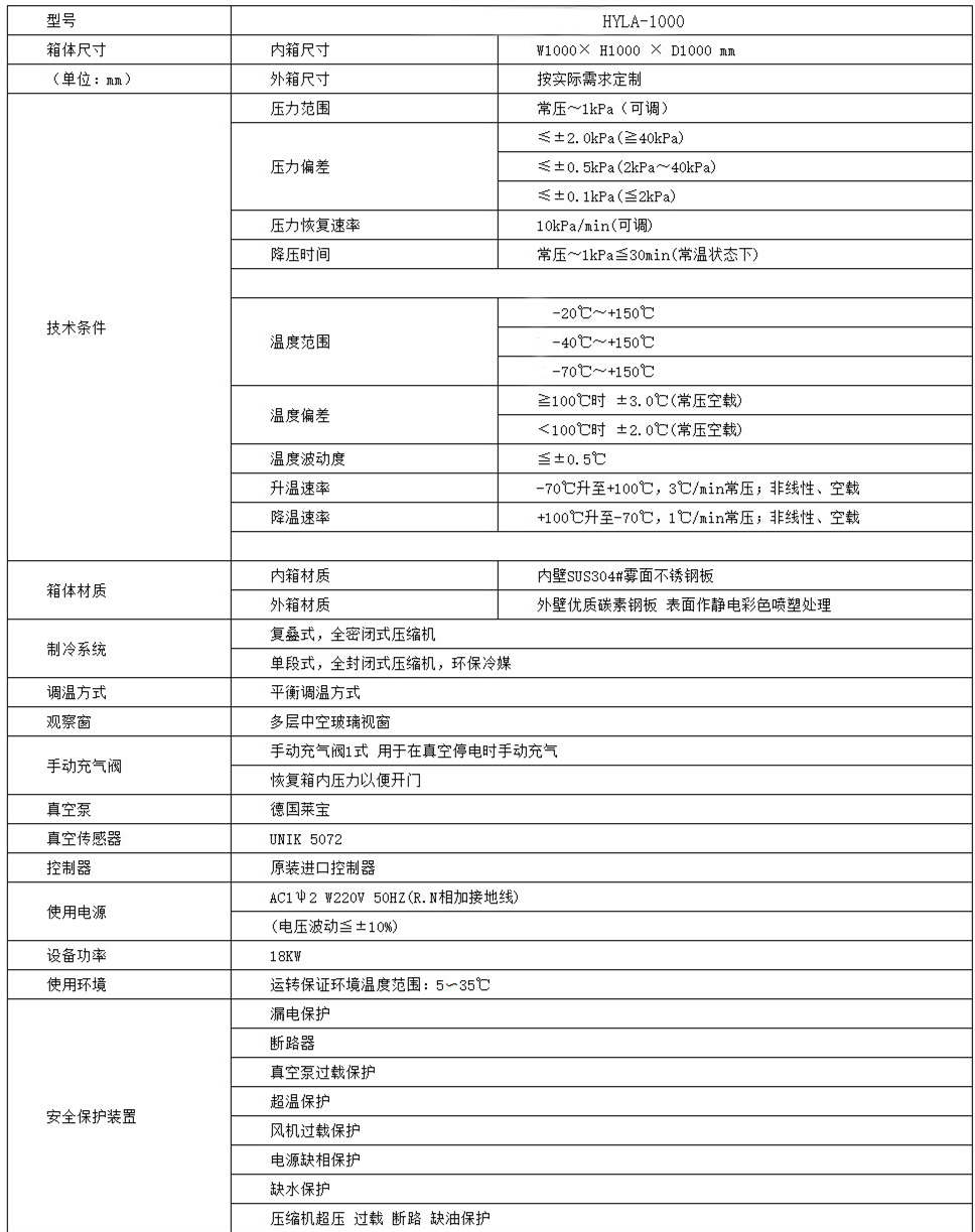 低气压高度试验箱选型参数(图1)